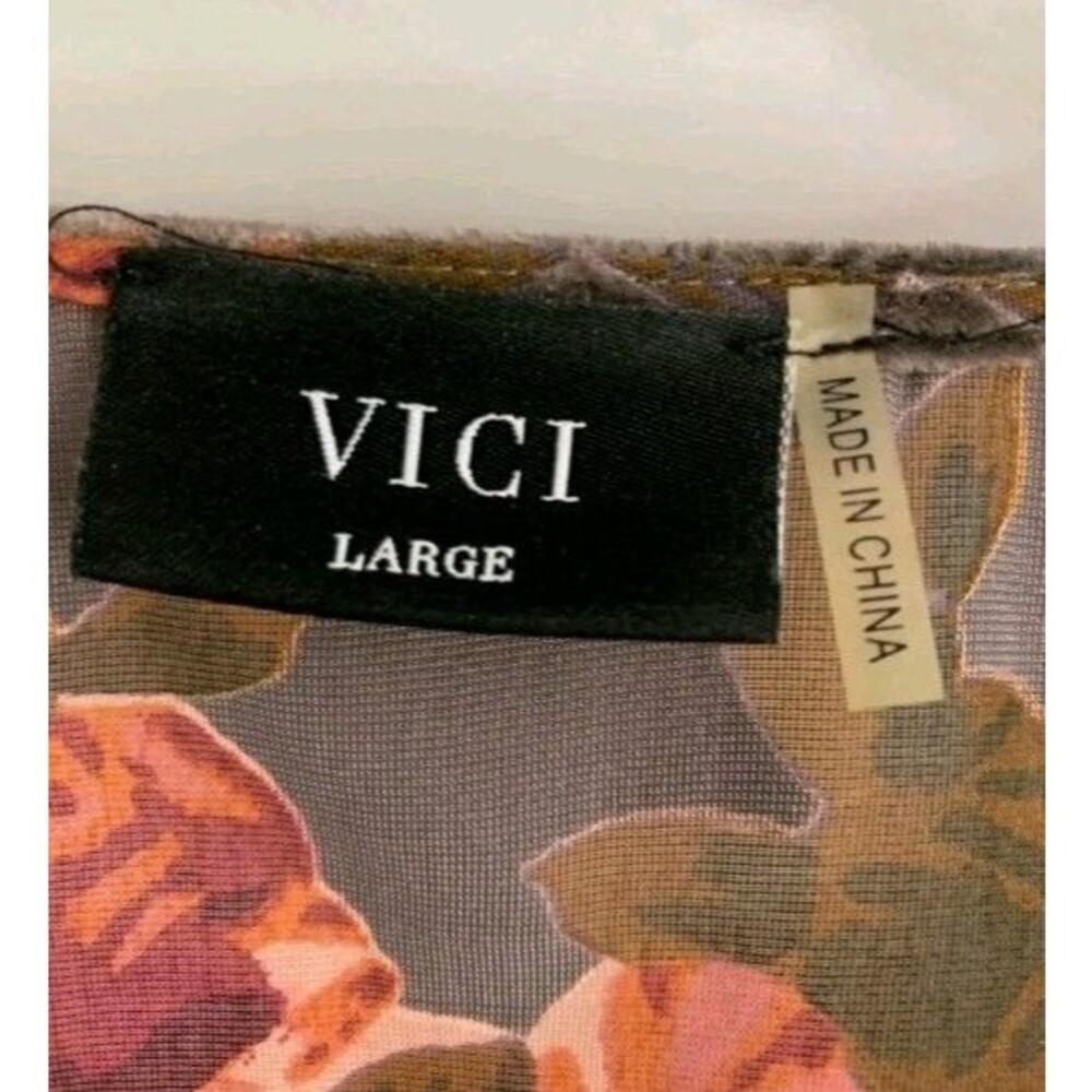 Vici Large Floral Kimono Cardigan Long Sleeve Open Front Pockets NWOT 7512 - Picture 5 of 5